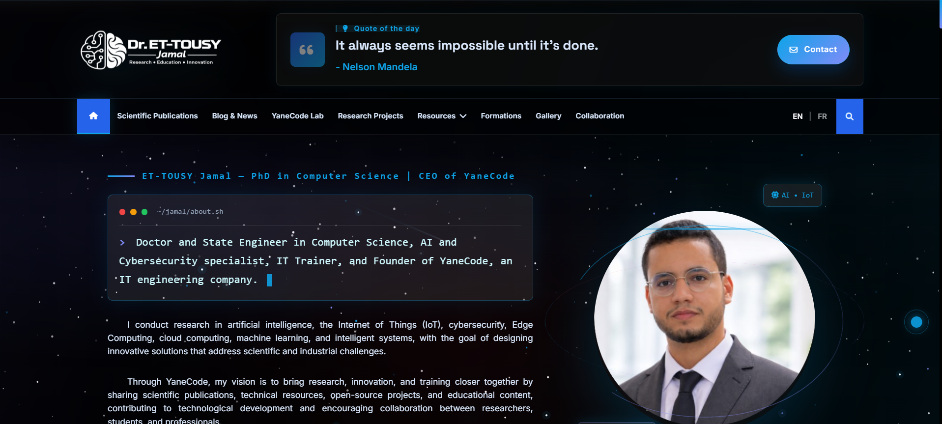 Dr. Jamal ET-TOUSY — Academic Portfolio