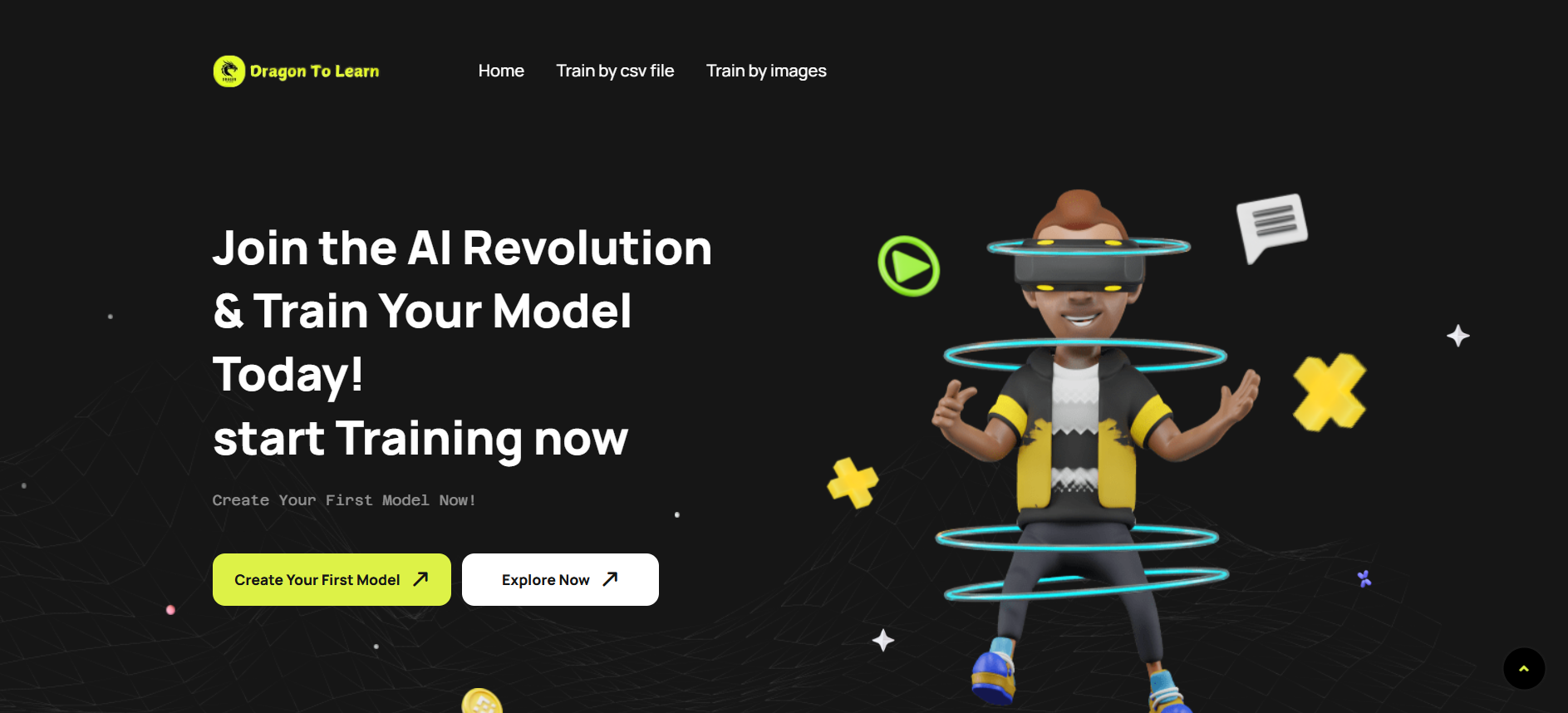 Neural network training web application.